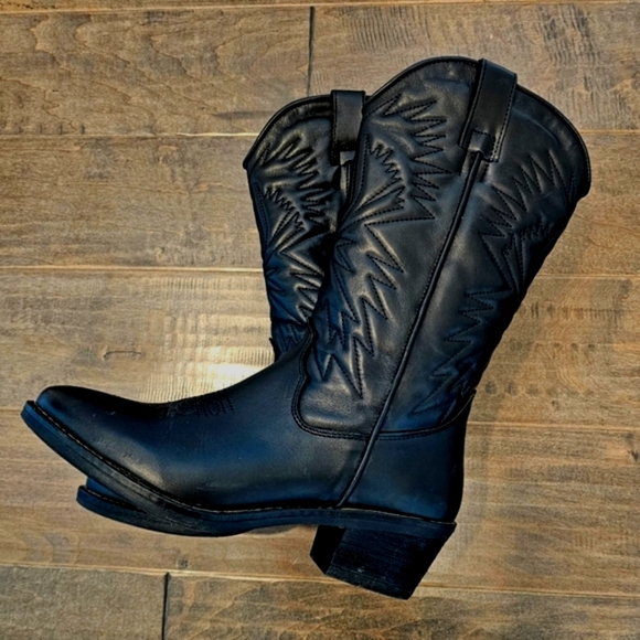 Steve Madden Hayward Women's Black Western Leather Boots Sz 9 - Picture 9 of 10